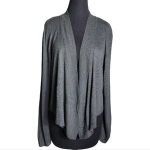 George gray heather open front drape cardigan sweater women's large 12-14